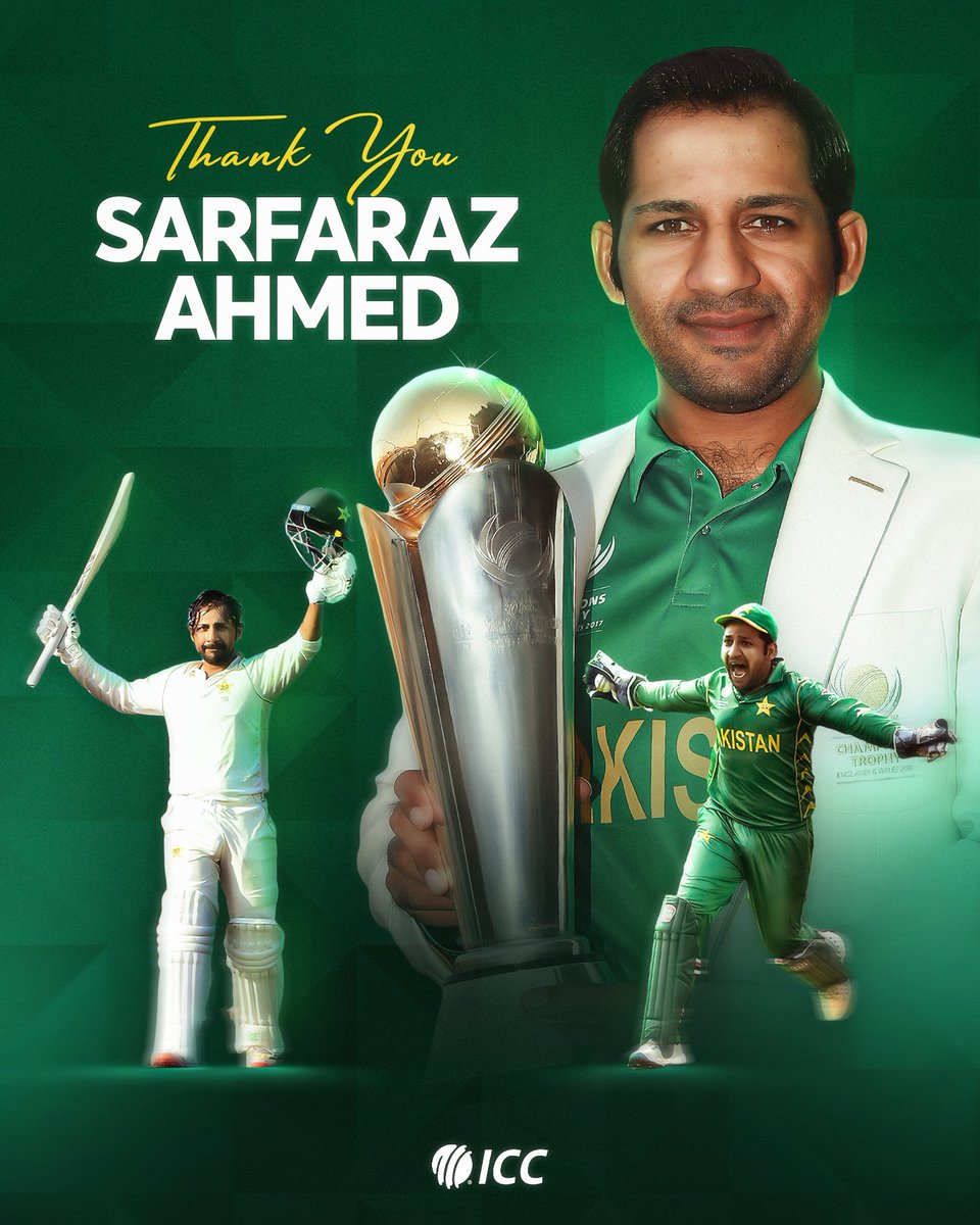 𝘼 𝙜𝙡𝙤𝙧𝙞𝙤𝙪𝙨 𝙡𝙚𝙜𝙖𝙘𝙮 🫡

Happy retirement to Sarfaraz Ahmed, an iconic leader for Pakistan cricket 🙌

More ➡️ icc-cricket.com/news/pakistan-…