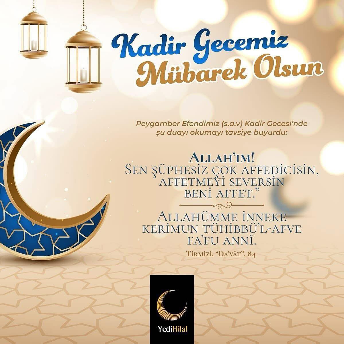 Kur’an-ı Kerim’in nazil olduğu, bin aydan hayırlı olan Kadir Gecemiz mübarek olsun🌙
#yedihilal
#kadirgecesimübarekolsun