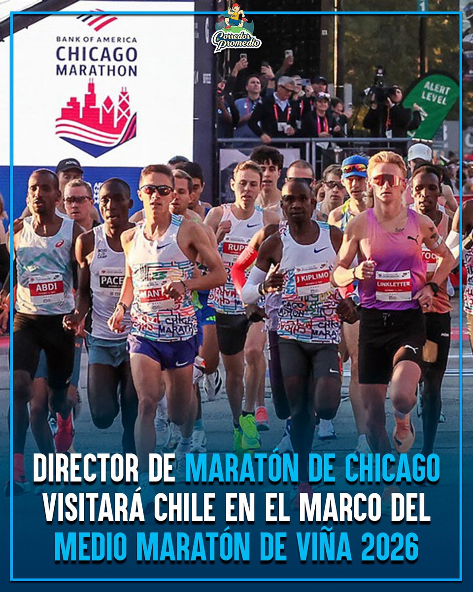 [CHI 🇨🇱] Director de Maratón de Chicago visitará Chile en el marco del Medio Maratón de Viña 2026 🏃🏻‍♀️🏃🏻‍♂️
🔗: corredorpromedio.com/director-de-ma…