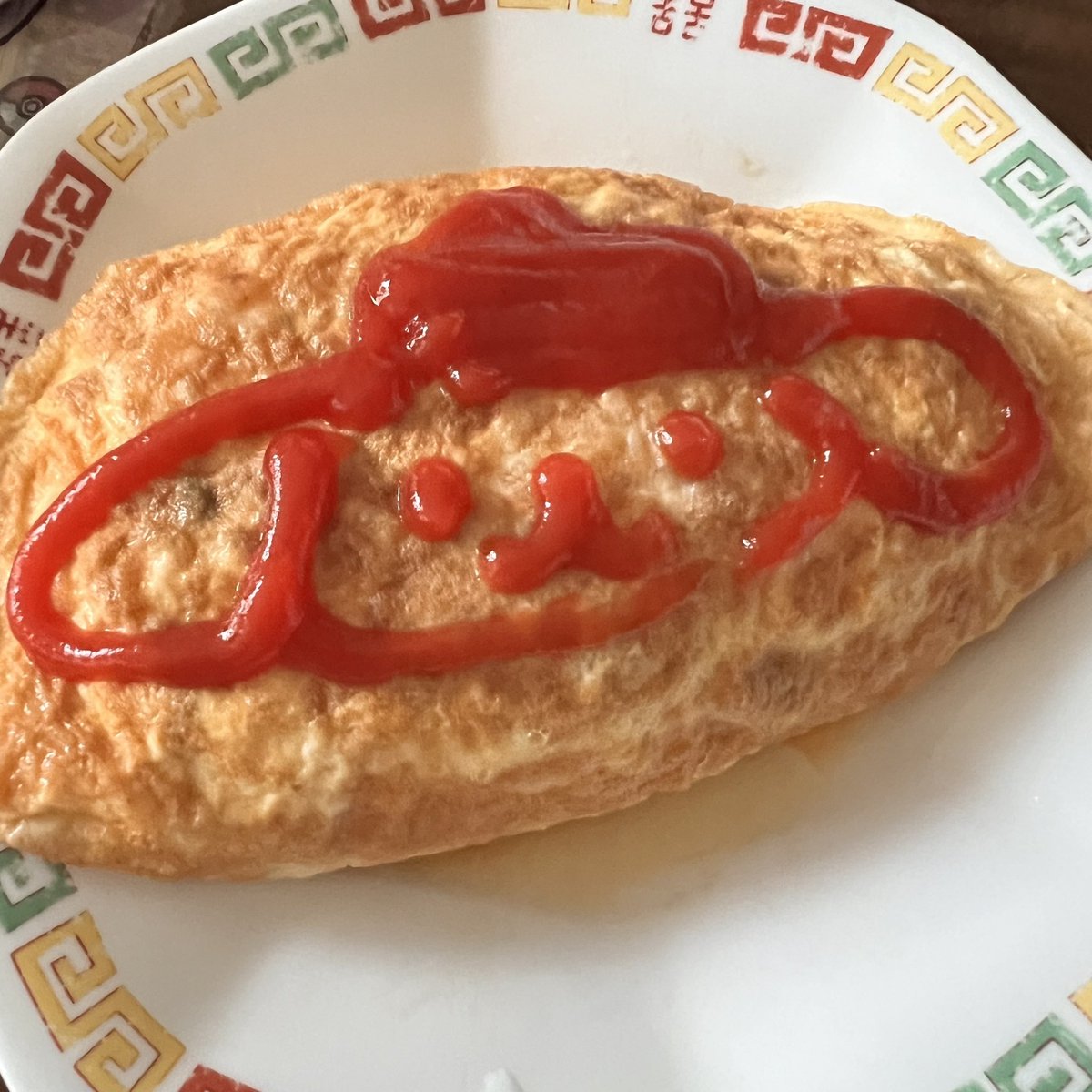 #お絵描きオムライス 
 #ポムポムプリン
 
今晩はオムライスでした🍅🍳🍚