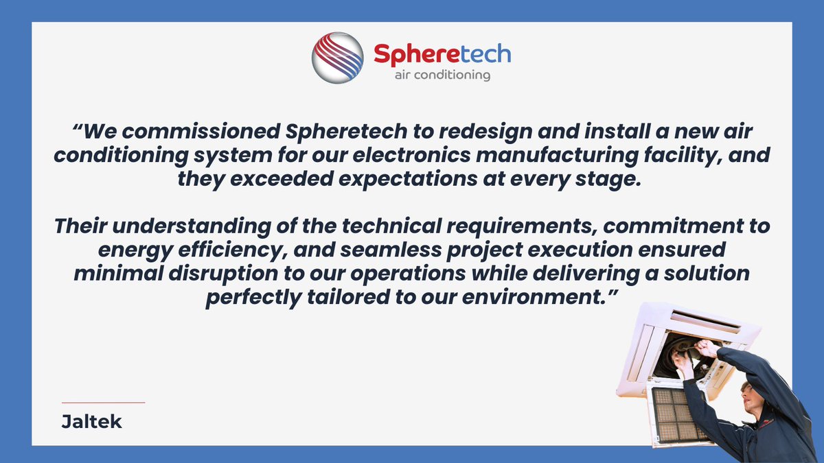 Spheretech_Ltd's tweet image. We recently completed the redesign and installation of an #airconditioning system for an electronics manufacturer.  Great to receive such positive client feedback about the project and our team.

spheretech.co.uk

#airconditioning #manufacturing #facilitiesmanagement