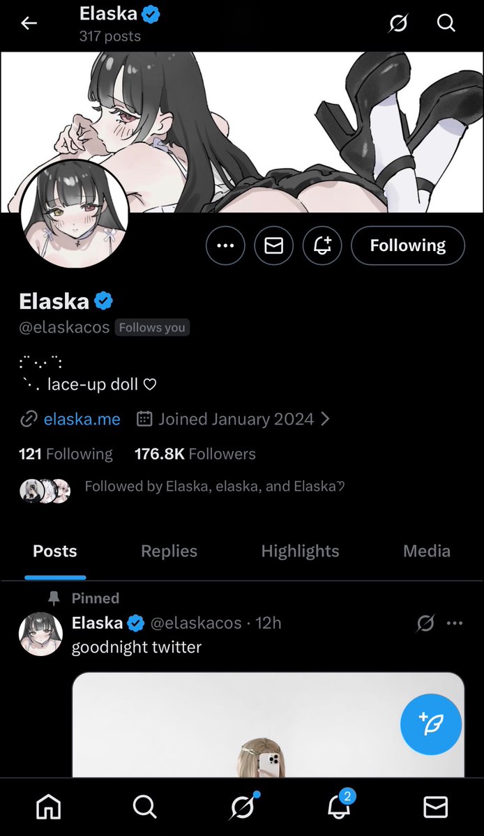 elaska simp tweet media