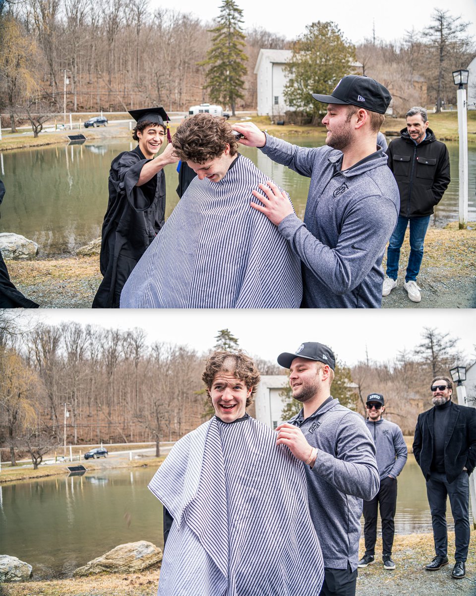 ACAHockey's tweet photo. ACA x Darrow School Graduation 2026 🎓🎓… with a side of head shaving 🪒
#RollCoast
@DarrowSchool https://t.co/TgrjcKfFxn