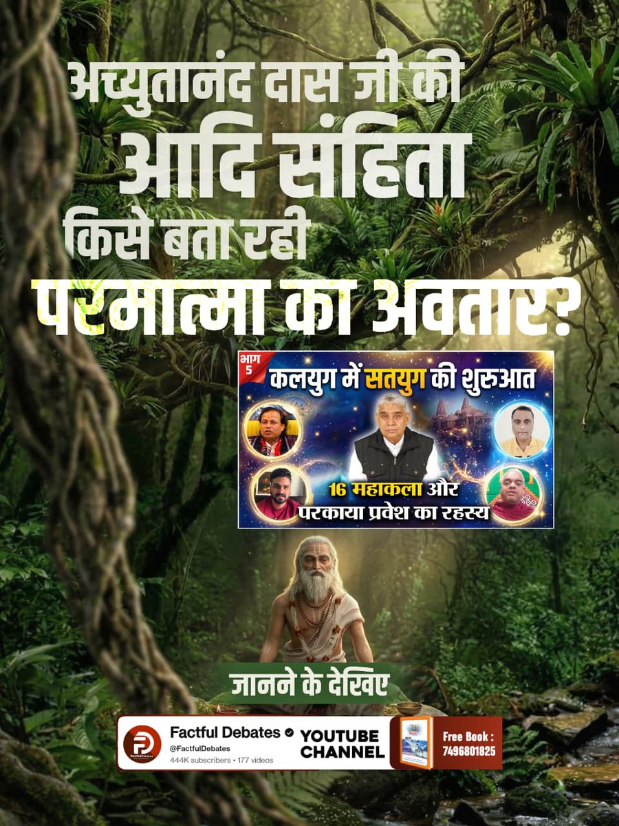 Jagram__das's tweet photo. #Kalyug_Mein_Satyug_Part5
संत रामपाल जी महाराज की अन्नपूर्णा मुहिम कलयुग में सतयुग जैसा माहौल कैसे ला रही है? जानने के लिए देखिए कलयुग में सतयुग में शुरुआत Part 5 Factful Debates यूट्यूब चैनल पर
Factful Debates YTChannel https://t.co/LTW18YQtgt