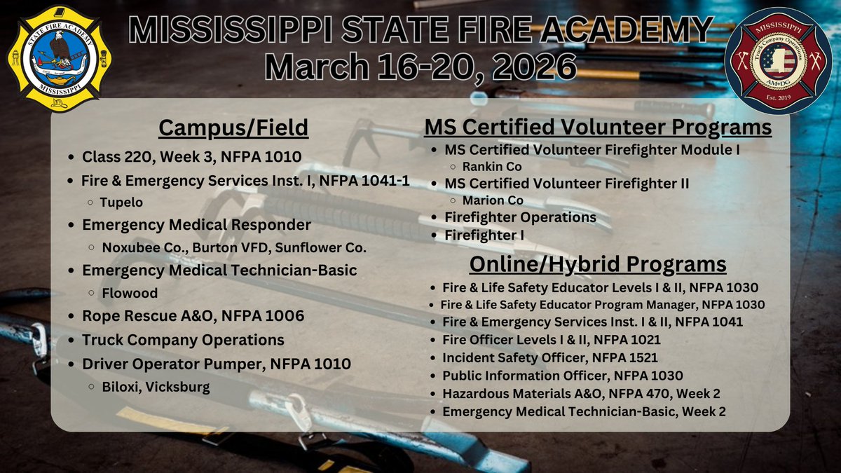 MS Fire Academy tweet media