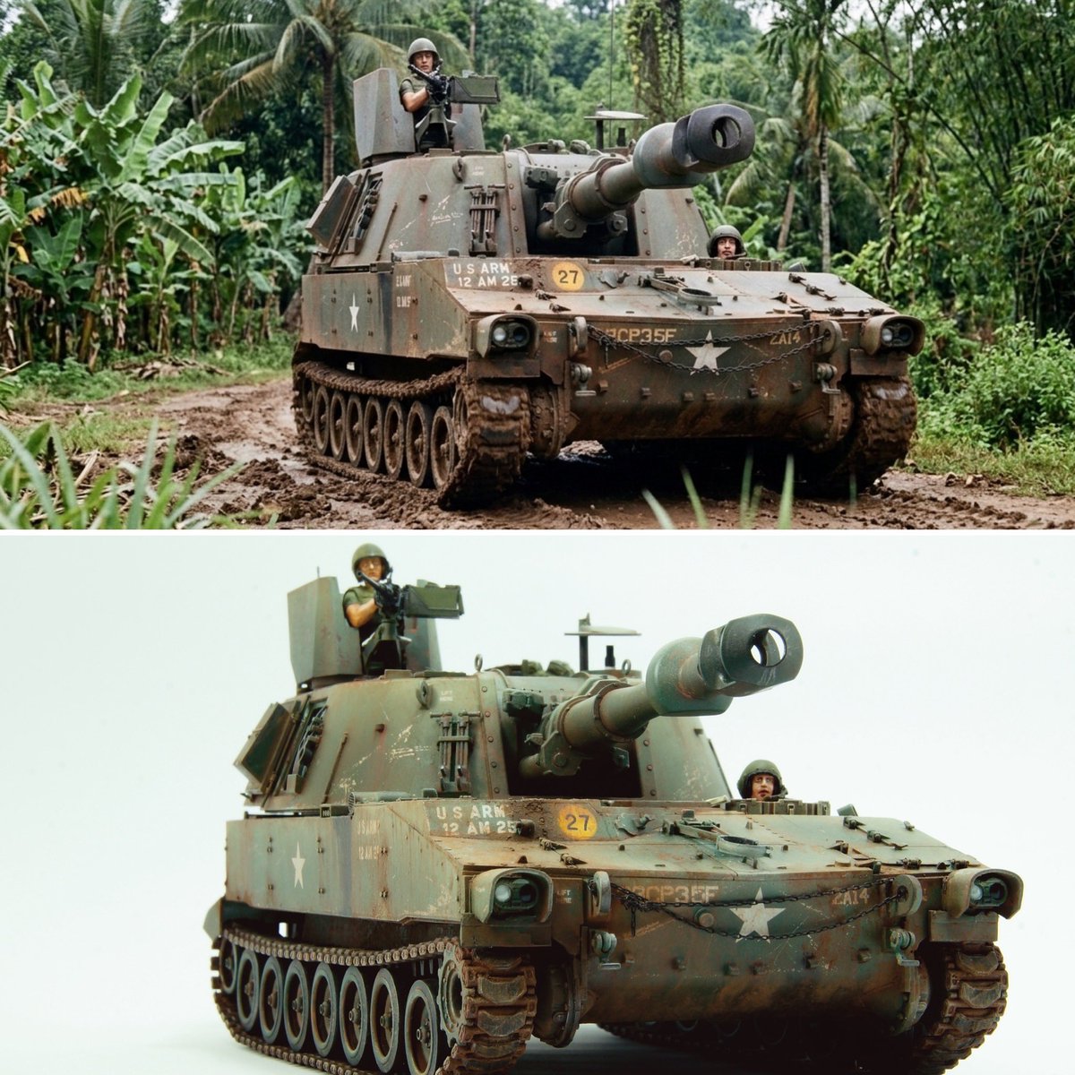 JsDavidChou's tweet photo. 將自己的作品與AI背景結合#M109 #Vietnam #Davidchoumodelworks https://t.co/0kHIkI37WV