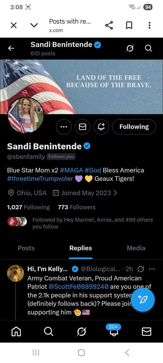 Can we find this patriot some new connections 
<a href="/sbenfamily/">Sandi Benintende</a> 
F&amp;R
🇺🇸