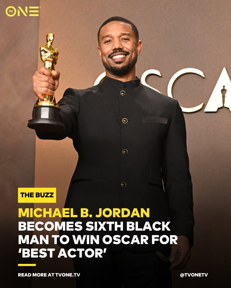 Michael B. Jordan made history last night, winning his first Oscar for "Best Actor" and becoming the sixth Black man to take on the title.🏆 Read more: bit.ly/4sPeZ0x