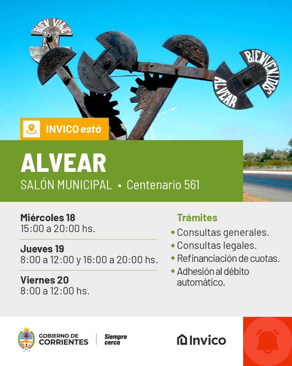 invico's tweet photo. INVICO ESTÁ 🚙 Del 18 al 20 de marzo continuaremos atendiendo a las familias de #LaCruz y de #Alvear. 

👨‍💻 Consultá lugar de atención, trámites y horarios en las imágenes. https://t.co/dEsLGzKDL5