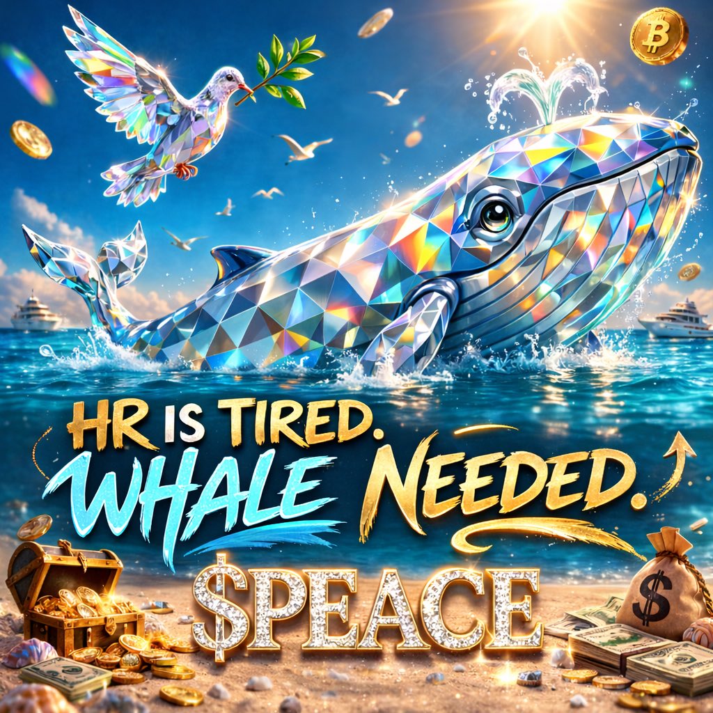 Hiring: Whale (Remote) 
🐋 🐳 🐋 🐳 🐋 🐳 🐋 🐳 🐋 🐳 🐋 🐳 🐋

Role: Accumulate $PEACE at a suspiciously quiet level
Salary: Unrealized gains (if you know, you know)
Experience: Spotting bottoms > following hype

Requirements:
• Doesn’t fall for fake promoters (I learned that
