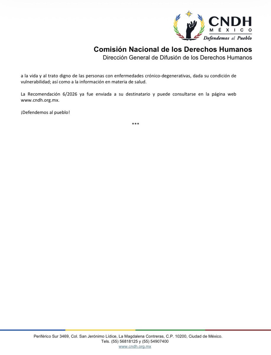CNDH en México tweet media
