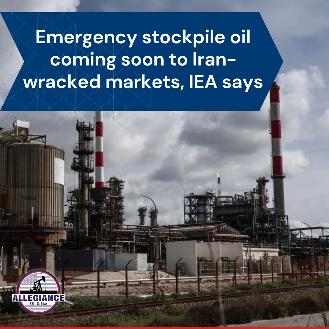 AllegianceOil's tweet photo. The IEA will release 400MM+ barrels of emergency oil in response to recent disruptions.

Asia and Oceania stocks are available now; Europe and Americas will follow by end of March. 72% crude, 28% refined, with total reserves exceeding 1.2B barrels.

🔗 https://t.co/Hl9Eh0mJba https://t.co/y7OIrJm9Mi
