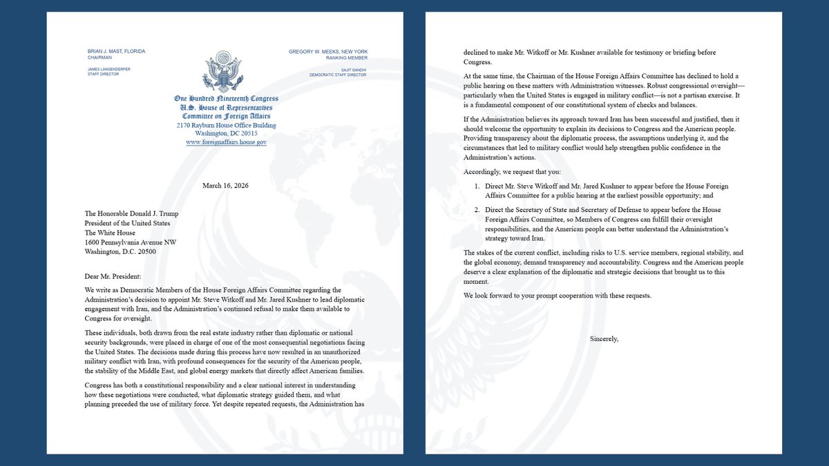 House Foreign Affairs Committee Dems tweet media