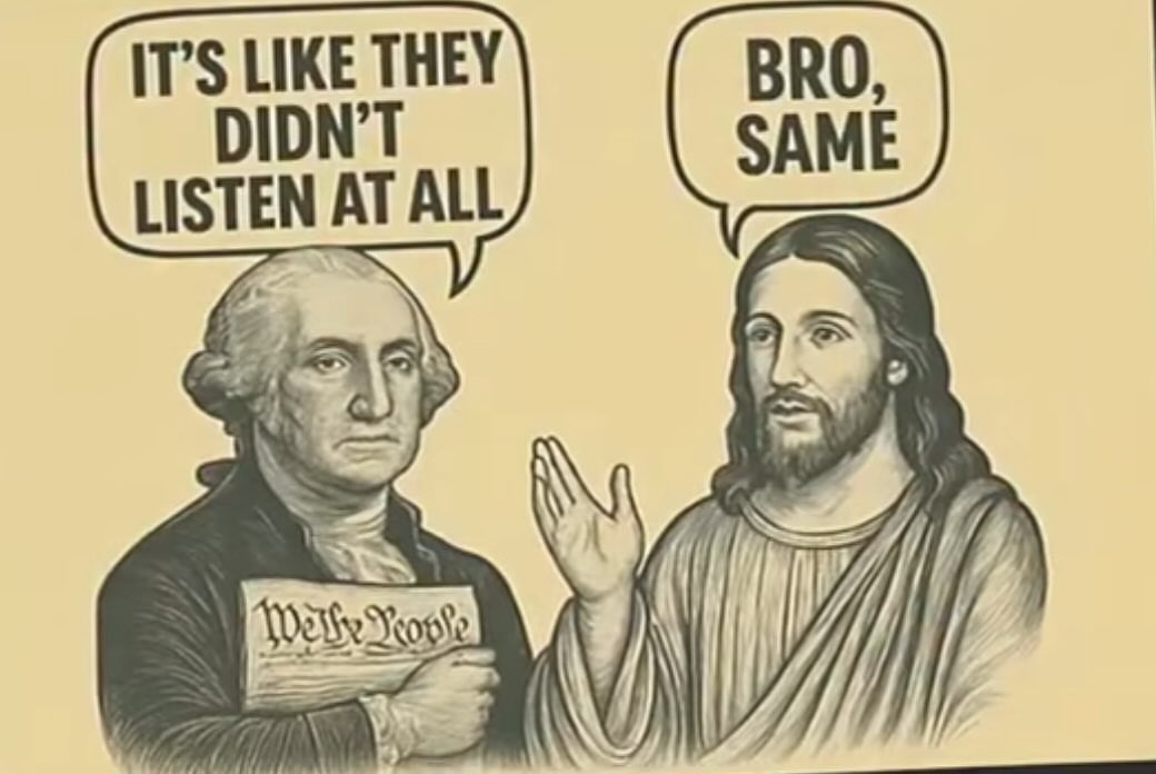 RachelRaeRae247's tweet photo. Y’all, this meme is hilarious, but it’s deadly serious and 100% truth! 😡🔥

Jesus Christ himself and our Founding Fathers forged ironclad safeguards, checks, and balances to hand us maximum freedom and abundant life. 

Not chains!

but the devil and his leftist puppets are screaming the same ancient lie… “God’s holding out on you! The Constitution’s oppressive!” Complete BS! 

They’re the tyrants trying to enslave us!

Strip away the garbage. return hard to the Bible and the Constitution with every ounce of our souls, and we’ll unleash true unity, unbreakable freedom, and God-given peace across America!

no more compromise. no more lies.