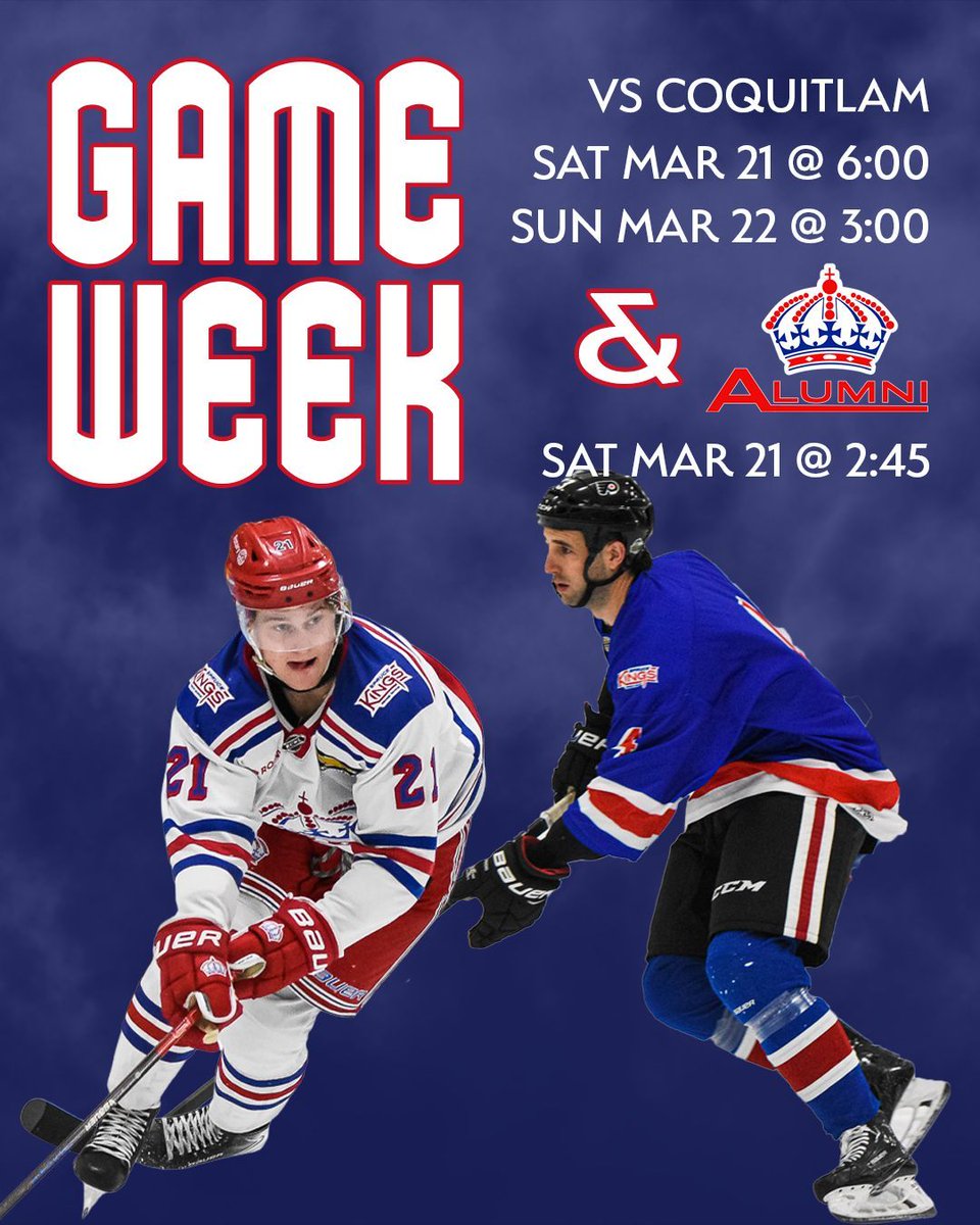 SpruceKings's tweet photo. One final regular-season homestand. 🏰 One massive weekend for the Coastal East Division. We’ve got the legends returning on Saturday and our final regular season home games. Clear your schedules, PG—we need the Castle rocking.
#SpruceKings #CityofPG #BCHL #OurHouse https://t.co/kThb3fwBkr