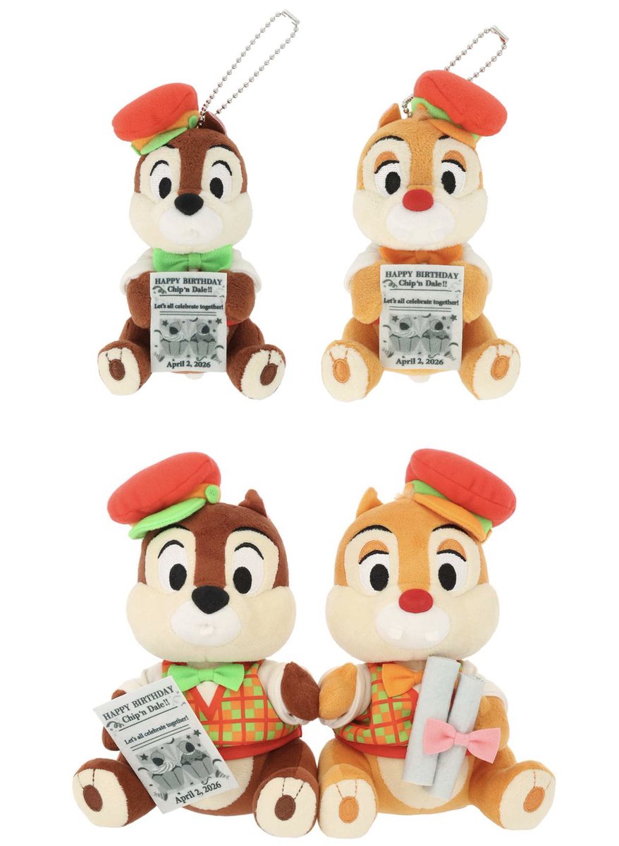 3月19日より、チップとデールの誕生日をお祝いしたぬいぐるみバッジとぬいぐるみセットが販売されます🐿

※ディズニーストア.jpでも販売予定。
share.shopping.tokyodisneyresort.jp/landing/landin…
#TDR_now #TDR__now #TDR_MD