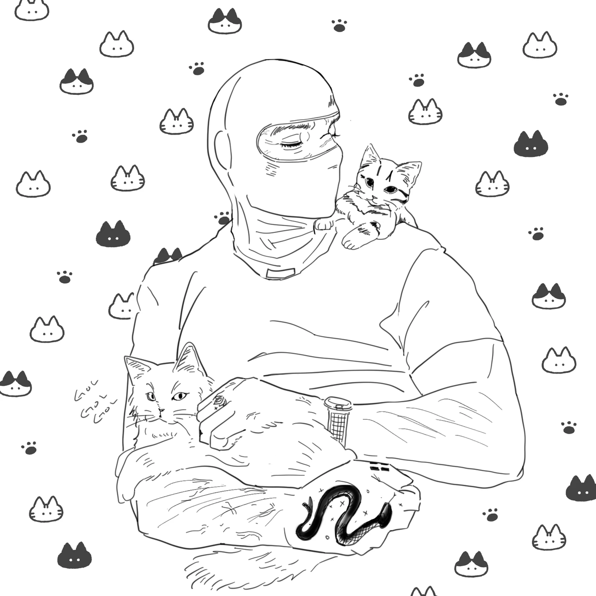 dnchlsjchl's tweet image. Bayan and cats #bo6 #bayan