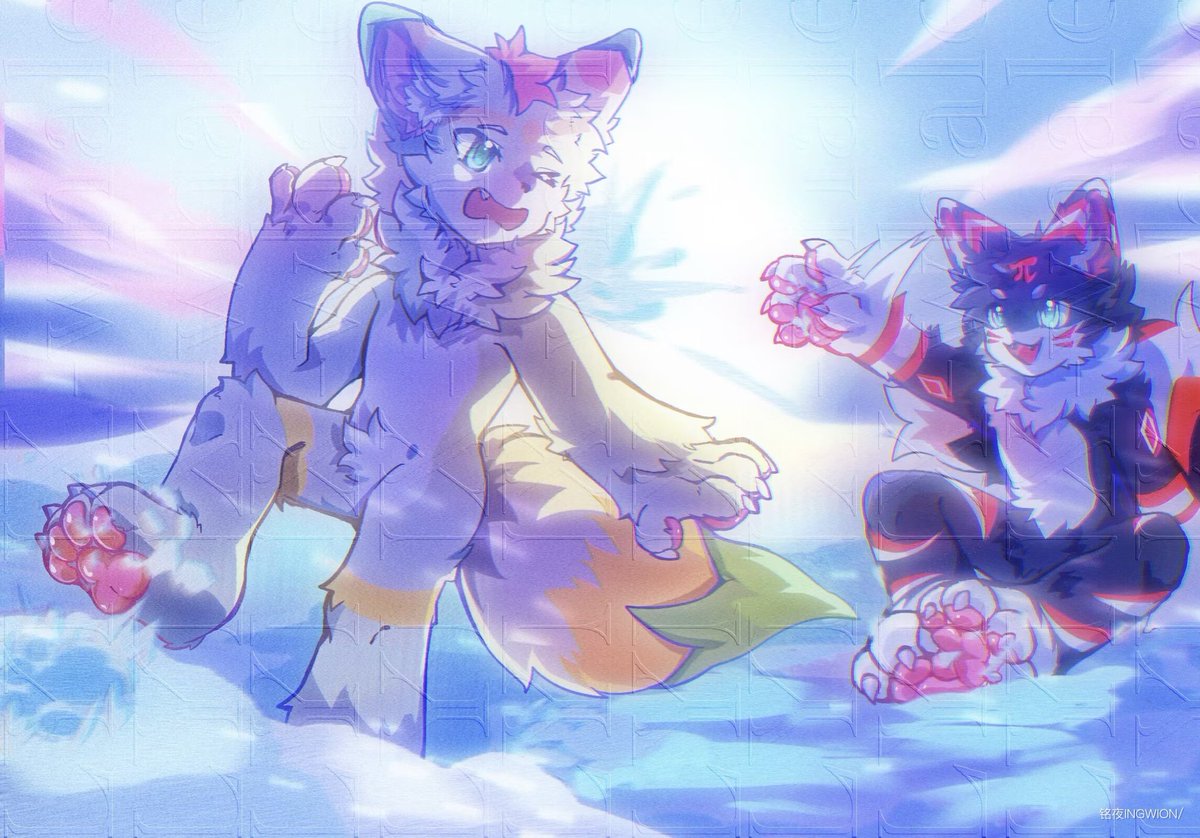 Ingwion2004's tweet photo. 是双人稿件ww感谢@WaveEnder19887
和@SulfoxTheFennec 的约稿！ https://t.co/J5pcAeVtnq