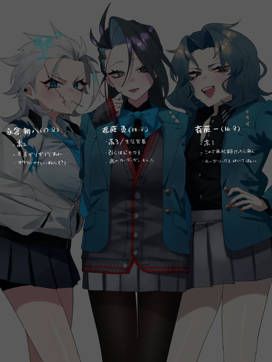 ※ちょっと歳勇要素ある
私だけが楽しい組にょた化学パロ(！？)