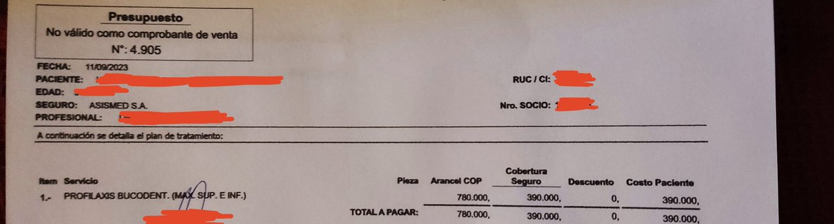 hashvl's tweet photo. Una franquicia me quiere hacer creer que una limpieza dental cuesta 780mil y que consigo 50% de descuento con la prepaga, cuando 390mil es el precio normal que se paga casi en todos lados. https://t.co/nomcFlMDUk