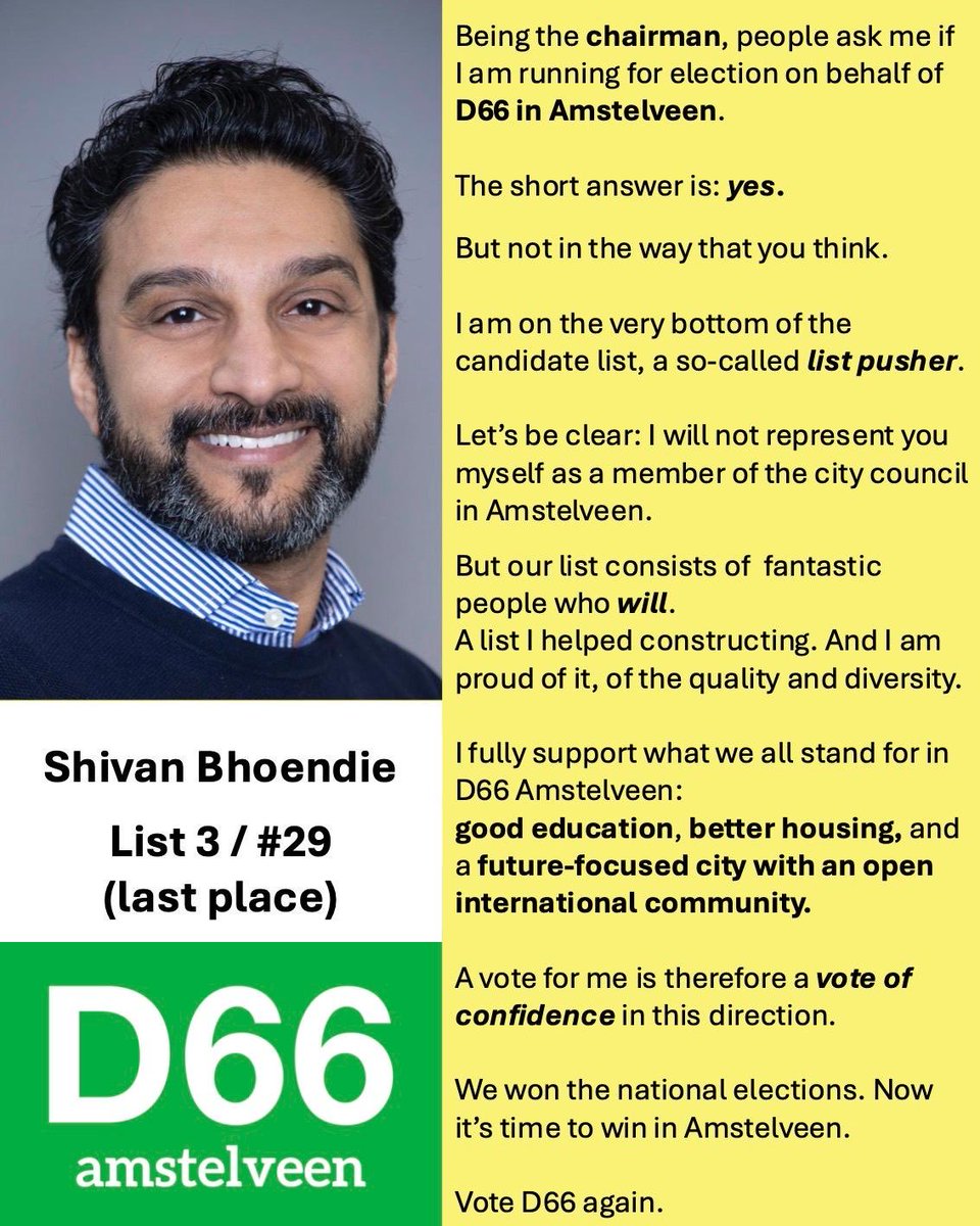 JaneArifa's tweet photo. Ook  in #Amstelveen  streven   we naar een inclusieve raad van raadsleden en het college van B&amp;W #D66 #GR2026 https://t.co/m83pHZV9Oy
