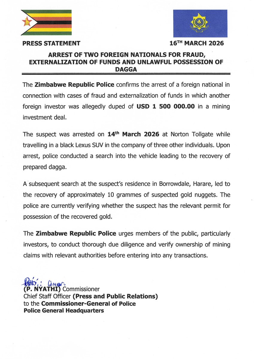 Zimbabwe Republic Police tweet media