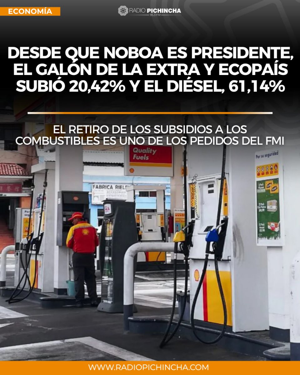 📈#Economía | El retiro de los subsidios a los combustibles es uno de los pedidos del Fondo Monetario Internacional (FMI), con lo que el gobierno busca un “saneamiento de las finanzas públicas”.
Los detalles 👇
radiopichincha.com/noboa-presiden…