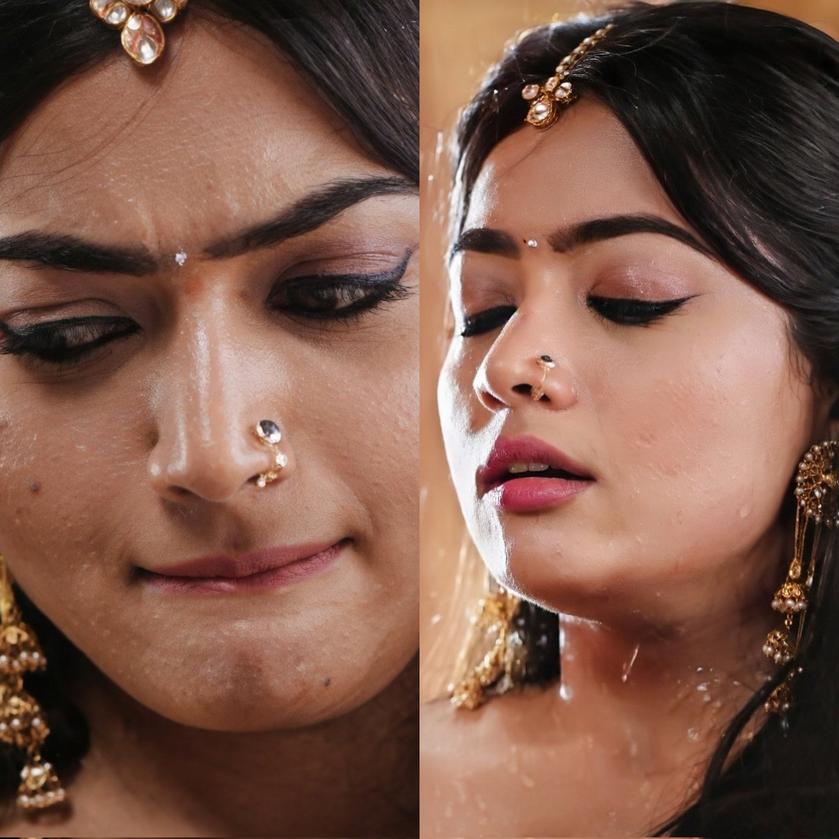 Pic1:Sissy me trying cd in my hostel room
Pic2:suddenly my frnd opened the door,I got panicked and don't know what to do.
Pic3:he came close and started to adjust my dress
Pic4:sissy me felt his touch which made me le@K and my dress a mess🫣