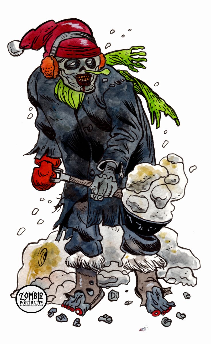 ZombiePortraits's tweet image. Not sure when, or even HOW I can dig my way out of last night's snow storm!! #weather #snowfall #snowstorm #zombie #zombieart #zombieartist #shoveling