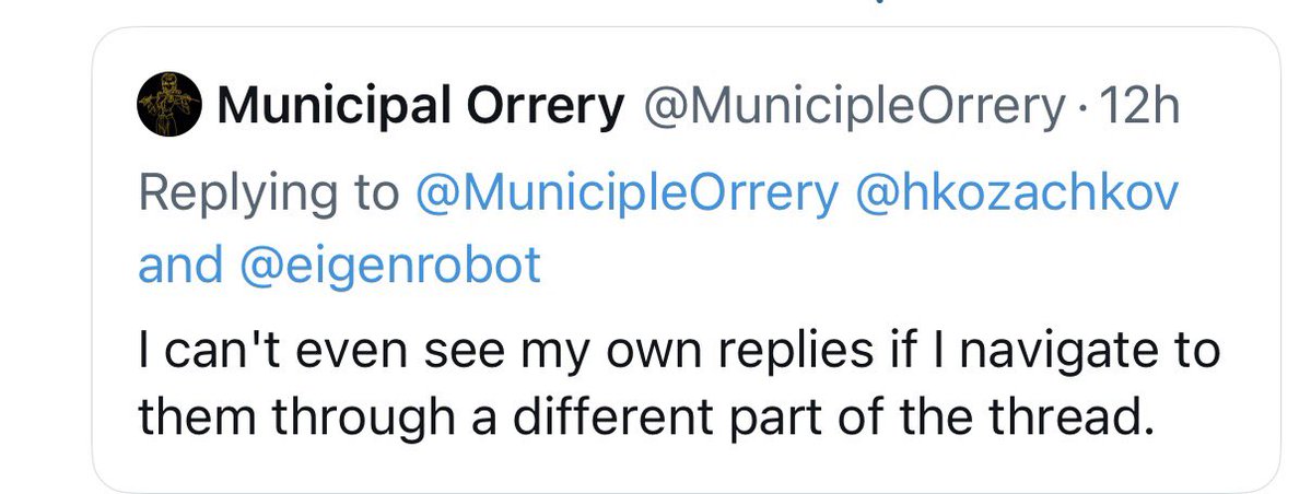 twitter is shadowbanning orrery for some reason it's completely fucking insane

screenshot in case you cant see the quoted tweet