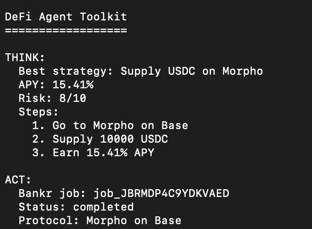 0x_adithi's tweet photo. live DeFi data for agents on @base   

one call — scans Aave, Morpho, Uniswap, Aerodrome &amp; Fluid, picks the best yield, executes through @bankrbot

30 skills. 5 protocols. think + act.

open source: https://t.co/el8rDd4mVV https://t.co/4PsWHWLI0f