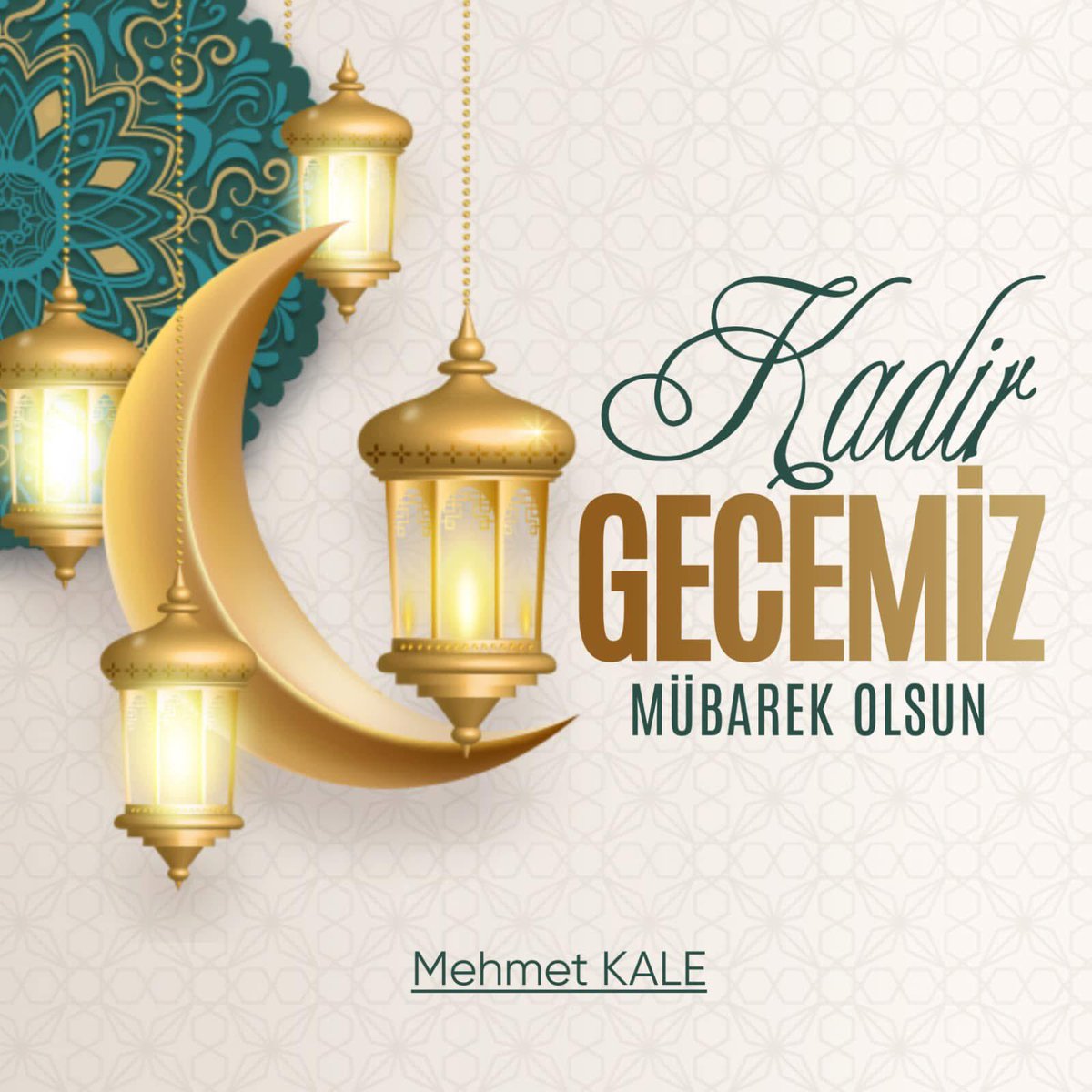 Yüce kitabımız Kur’an-ı Kerim’de bin aydan daha hayırlı olduğu müjdelenen Leyle-i Kadirin milletimize, İslam alemine ve tüm insanlığa hayırlar getirmesini diliyorum.

Rabbim birliğimizi, beraberliğimizi ve kardeşliğimizi daim etsin. 

Kadir Gecemiz mübarek olsun.