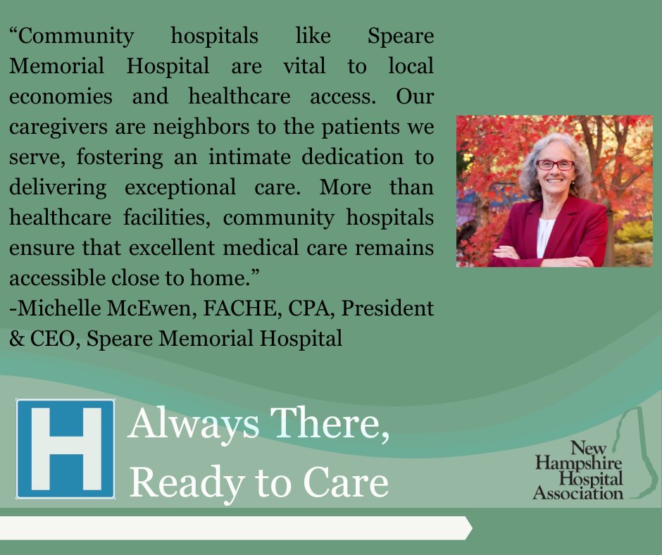 NHHospitals's tweet photo. Local hospitals ensure that when someone needs help, they don’t have to travel far to find it. They create jobs, support local businesses and strengthen their communities. Thanks @SpeareHospital for being the heartbeat of your communities.
#supportLocalHospitals #NHHospitals https://t.co/CLDcP7RrHm