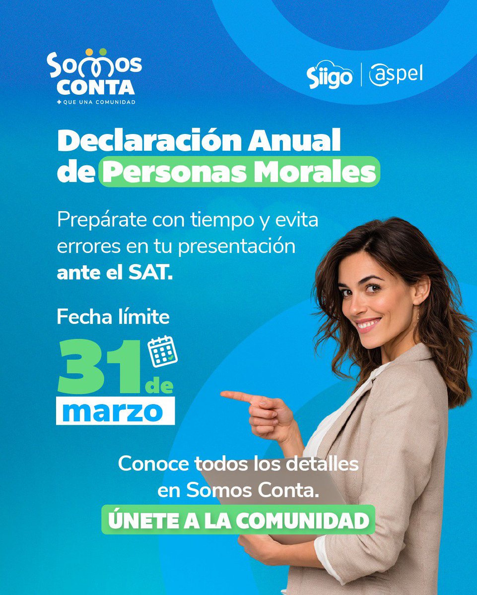 SiigoAspel's tweet image. Antes de presentar la ##DeclaraciónAnual de personas morales, revisa bien: ingresos, deducciones y pagos provisionales
Evita errores y mantente actualizado.
Únete a #SomosConta nuestra comunidad de #Contadores.
✅Entra gratis👉🏻
chat.whatsapp.com/CrD6JDH1gwuCiM…
