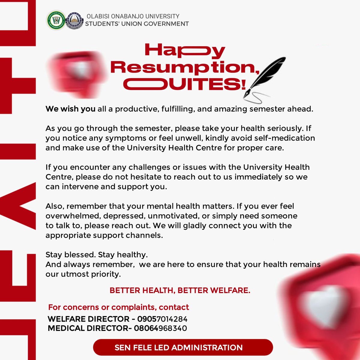 Olabisi Onabanjo University Students’ UNION tweet media