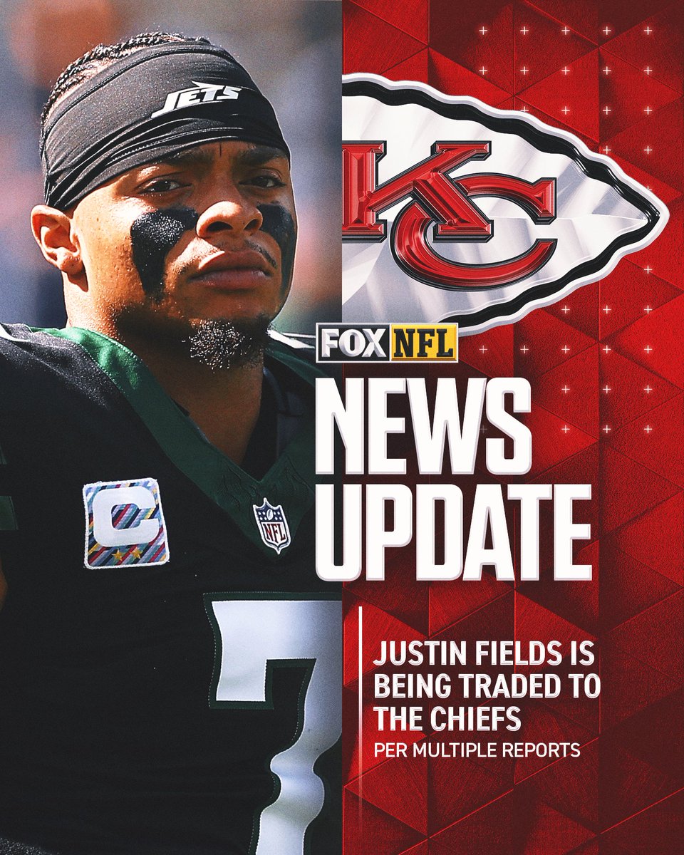 The Jets are finalizing a trade that would send QB Justin Fields to the Chiefs, per multiple reports.