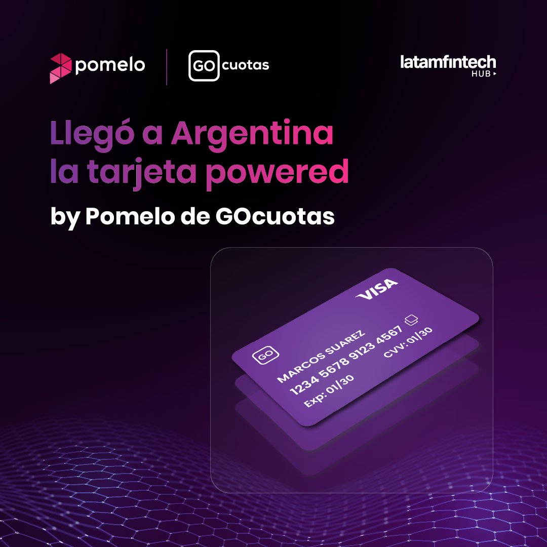latamfintechhub's tweet photo. 📢📢 GOcuotas lanza GOtarjeta con tecnología de @pomelo_latam  

La Fintech argentina presentó su nueva tarjeta para que los usuarios puedan comprar en cualquier comercio, online o físico, incluso en aquellos que no estén integrados directamente a la red de GOcuotas, ampliando así el alcance de su modelo Buy Now Pay Later sin necesidad de una tarjeta de crédito tradicional.

La solución se apoya en la infraestructura de Pomelo y permite:

✅BIN Sponsorship para emitir tarjetas bajo licencias existentes
✅Procesamiento cloud en tiempo real
✅Tokenización para pagos NFC (Apple Pay, Google Pay, entre otros)

Conoce los detalles ➡️ https://t.co/TMPSBMZ6bo