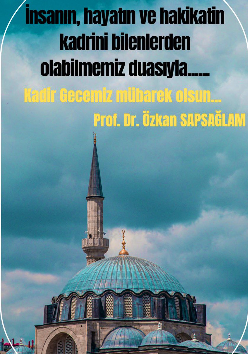 İnsanın, hayatın ve hakikatin kadrini bilenlerden olabilmemiz duasıyla......

Kadir Gecemiz, mübarek olsun…

#KadirGecemizMübarekOlsun