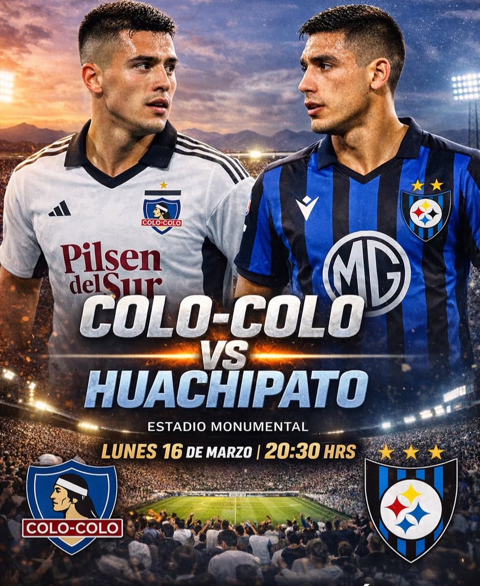 _TecnoMAS's tweet photo. ******** FUTBOL CHILENO ********
#Fecha7
#LigadePrimeraMercadoLibre
#FutbolChileno
#CCHUA
#ColoColo
#Huachipato
#SomosMAS
#TecnoMAS
๐ฒ๐บ๐ป๐ฅ๏ธ๐ก
๐ FรTBOL CHILENO | TNT SPORTS HD - HBO MAX
๐ 20:30 HRS ๐จ๐ฑ | 16/03/2026
๐๏ธ MONUMENTAL, SANTIAGO | CHILE https://t.co/Z1rmj3DaCs