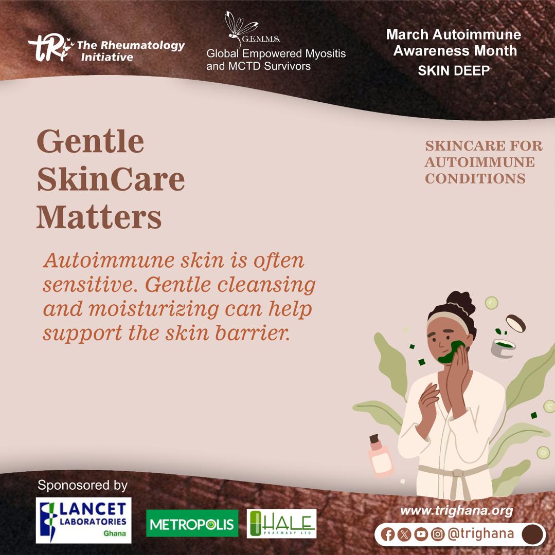 trighana's tweet photo. Remember to use gentle products  for  sensitive skin. If you are not sure how a product reacts to your skin. Make sure to do a patch test first.
 #SkinandAutoimmunedisaease
#Shiningthroughthebumps&amp;scars
#Skindeep
#tRi
#GEMMS https://t.co/Bsxn7UDCJB