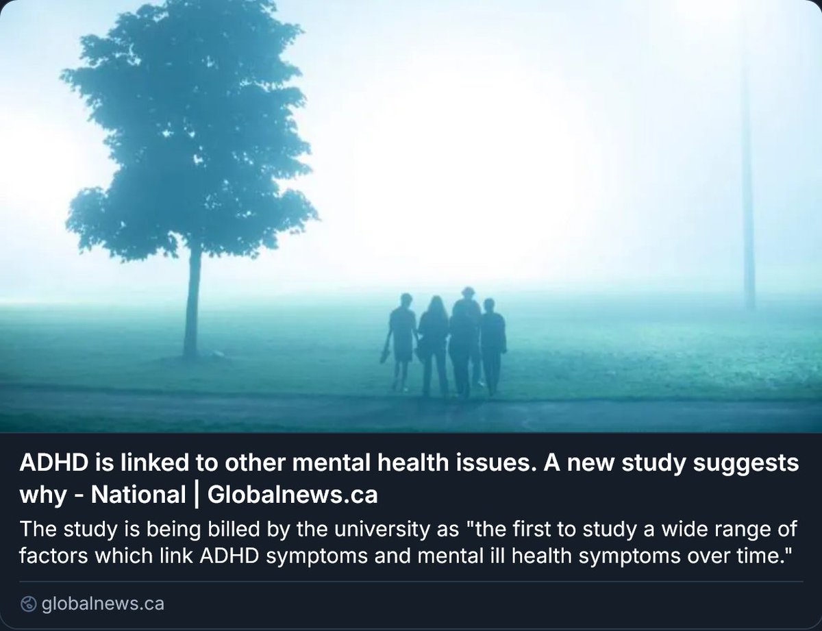 VIMentalHealth's tweet image. "The study lays out the case that young people who have #ADHD are also more likely to have issues like #anxiety &amp;amp; low mood at least in part because ADHD raises their chances of having poor #selfesteem, as well as a parent with poor #mentalhealth" #research globalnews.ca/news/11727294/…