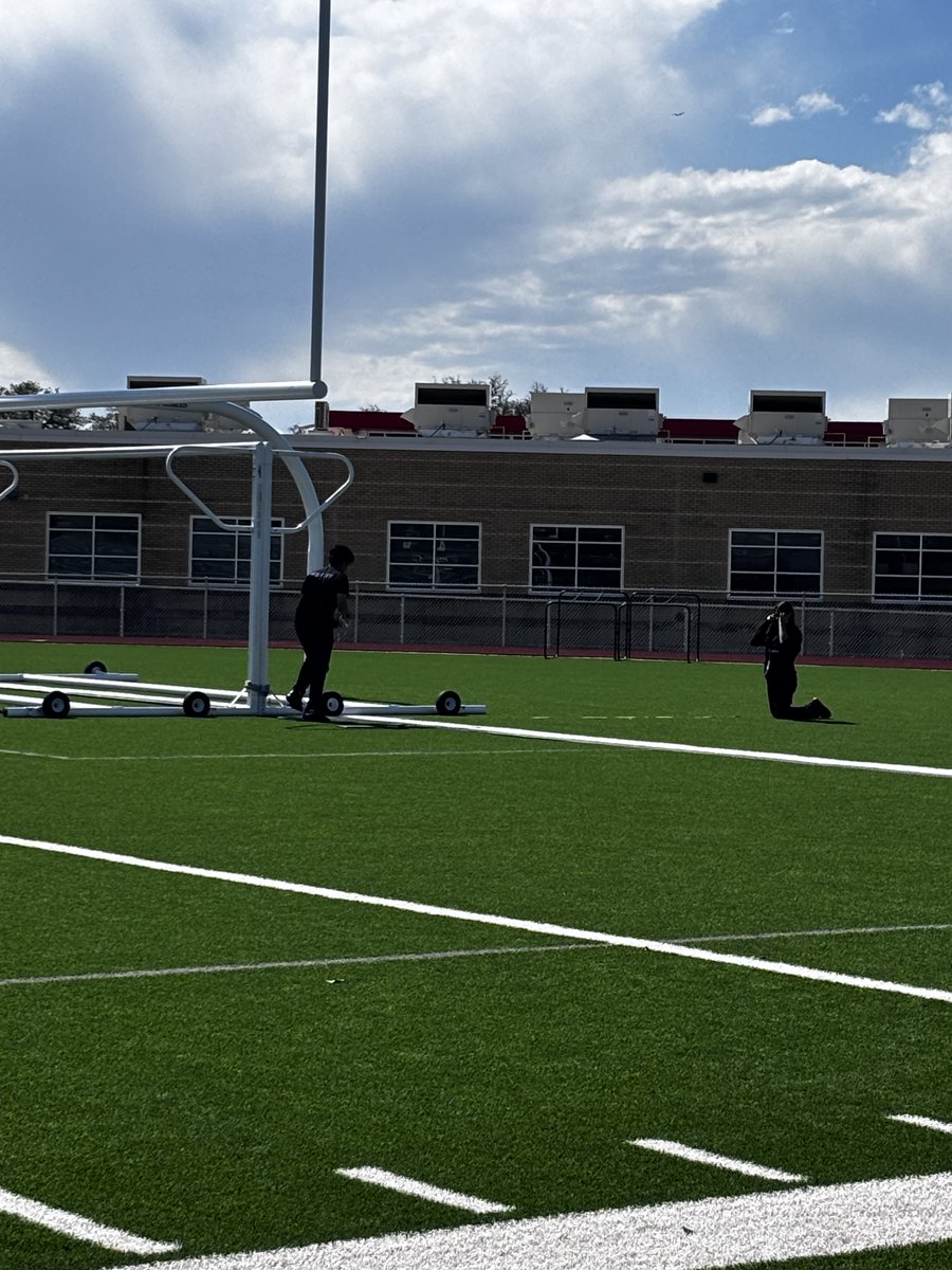DeWitt_Perry's tweet photo. Taking geometry outside the classroom! 📐🏈 Students used homemade tools and math skills to calculate the height of different objects around the football field. Hands-on learning in action! #STEM #GeometryInRealLife https://t.co/Ftj2X42JpE