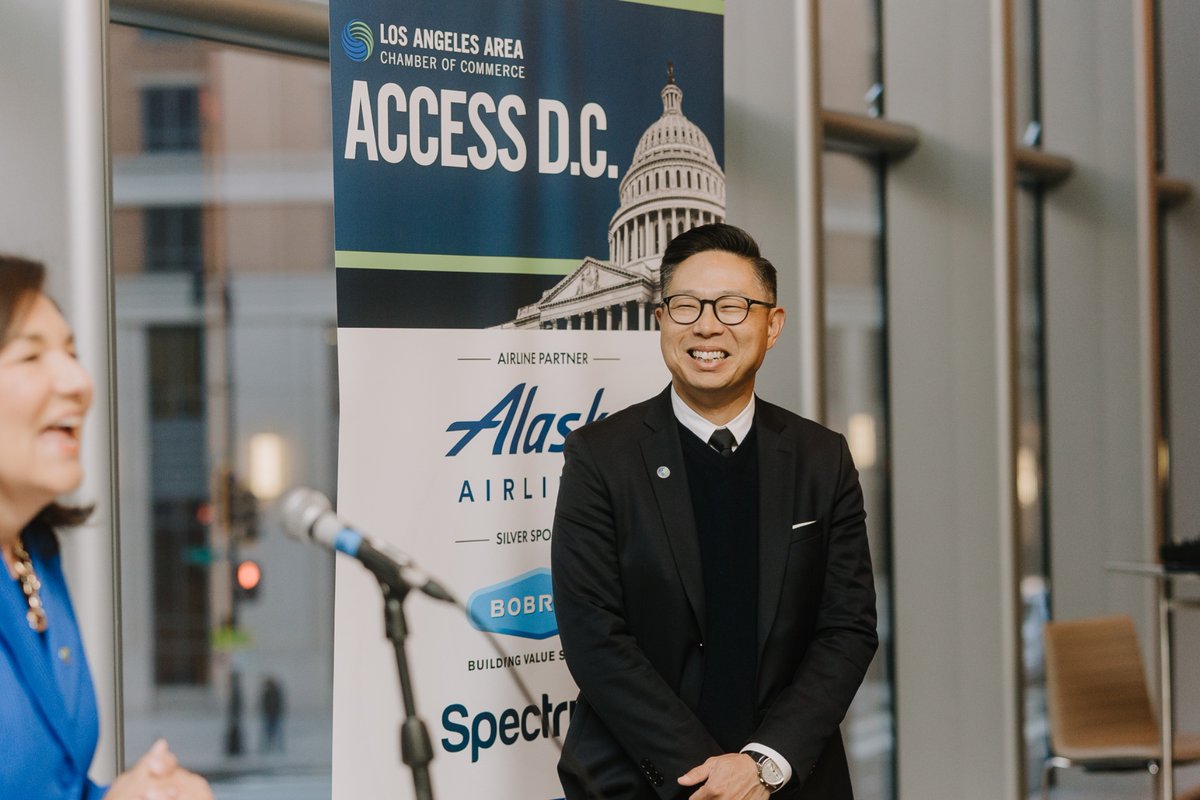 LAAreaChamber's tweet photo. Last night, the Chamber kicked off this year’s ACCESS D.C. with a reception at the Conrad Washington DC. President &amp; CEO, Maria S. Salinas welcomed the gathering of business and government leaders to what will be a productive dialogue over the next two days! #LAAreaChamber https://t.co/vlTj9rKxBj