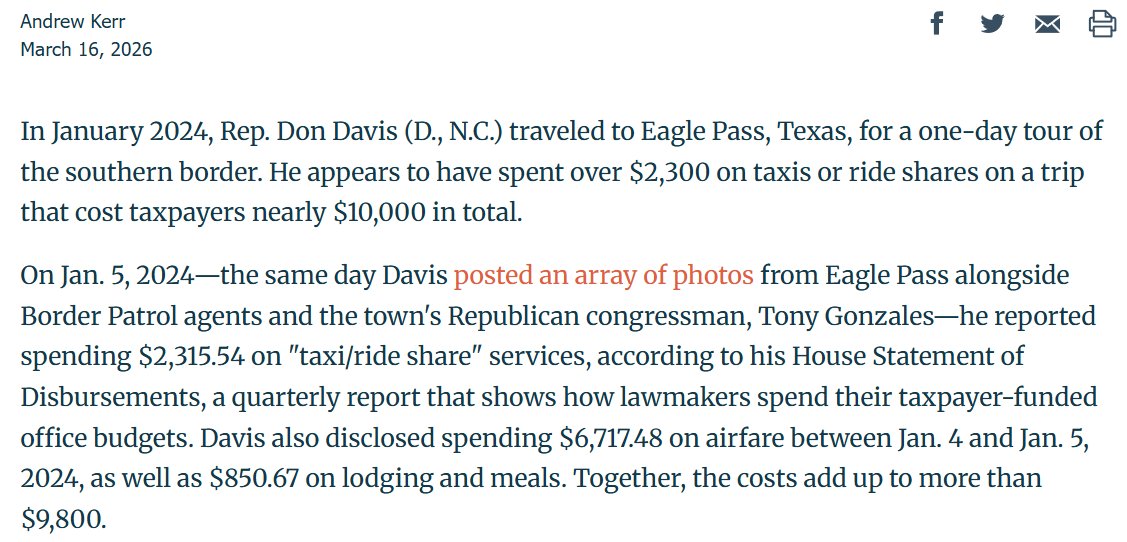 APDillon_'s tweet image. Davis spending $2,315 on taxis/rideshares seems excessive.
freebeacon.com/democrats/ridi…
But not its not as much as Roy Cooper spent on campaign cars and private limo services.
politico.com/newsletters/we…
#nc01 #ncpol #ncsen