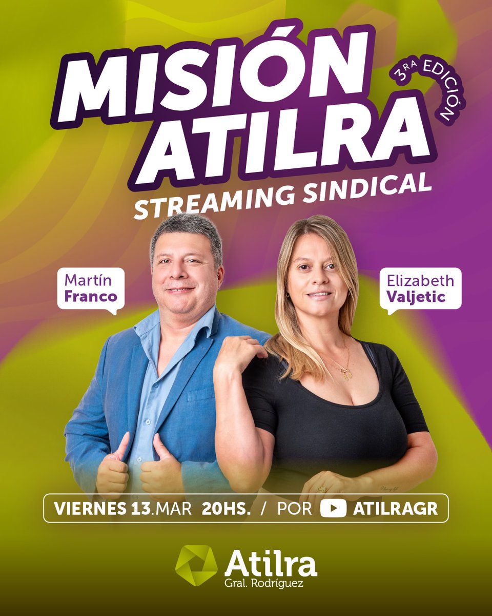 RadioAtilra's tweet photo. Ya podés escuchar la 3ra Edición de Misión Atilra

🎙️📽️ La voz de los trabajadores lecheros se escucha en streaming: https://t.co/OId3VhkPPQ https://t.co/KEQSdLdK1h