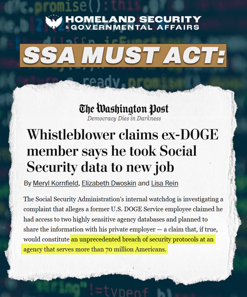 Homeland Security & Govt. Affairs Committee — Dems tweet media