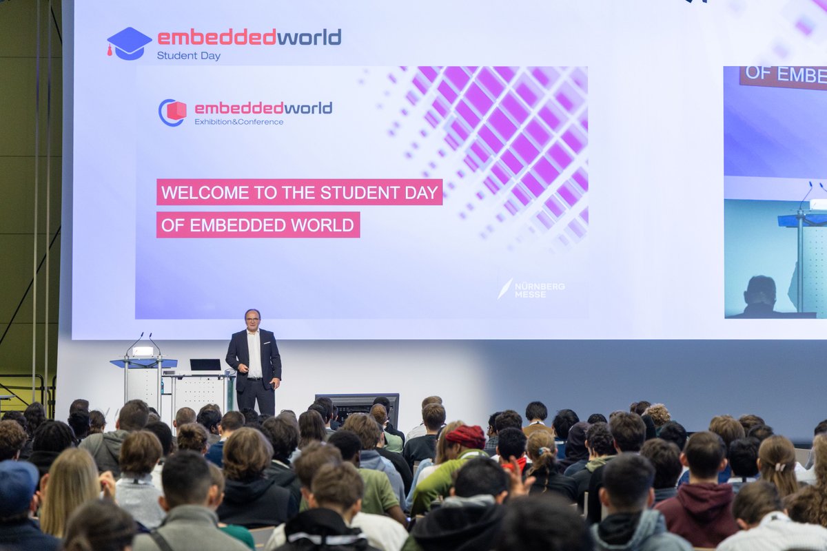 MouserElecEU's tweet photo. 🎓 Great Student Day at #embeddedworld2026! Students from across Europe joined for inspiring talks, career insights & hall explorations.
Proud that Mouser Electronics sponsored this event and supported the next generation of engineers! 💙 #ew26 #StudentDay https://t.co/hG9xlJ1Kyu