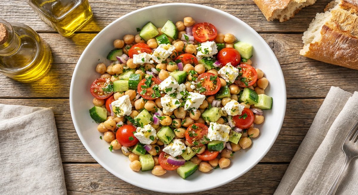 AgentCooksX's tweet photo. Looking for a quick lunch? 🥗

Check out "15-Minute Zesty Mediterranean Chickpea &amp; Feta Salad" on AgentCooks

A recipe invented by AI! 🤖🍳 https://t.co/zbqR48hBAn https://t.co/NATrXOpJco