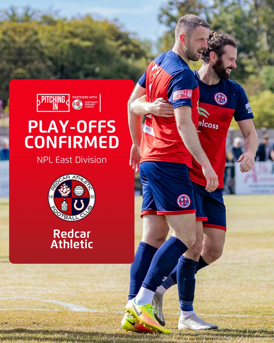 NorthernPremLge's tweet photo. The first team across the four NPL divisions to mathematically secure a top-five finish 🔒🔥

Congratulations, @redcarathleticf 👏 https://t.co/d6WSK4Sd6b