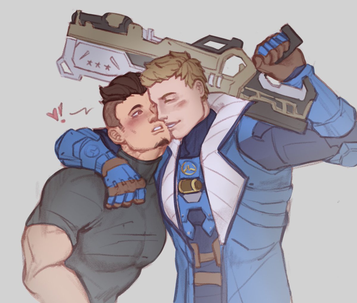 okay its soldiers turn to kiss emre now 😋 maybe i will draw an old version of this too idkk #emretwt #overwatch #soldier76